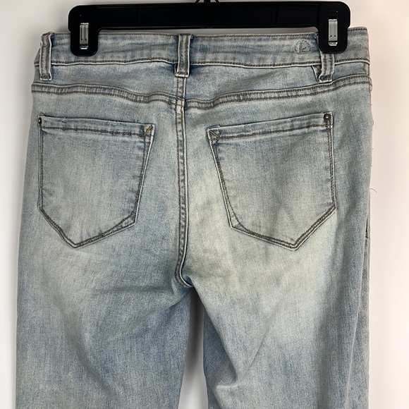 Kenzie Cropped Straight Leg Frayed Hem Embroidery Jeans Sz: 2/26 - Picture 6 of 11